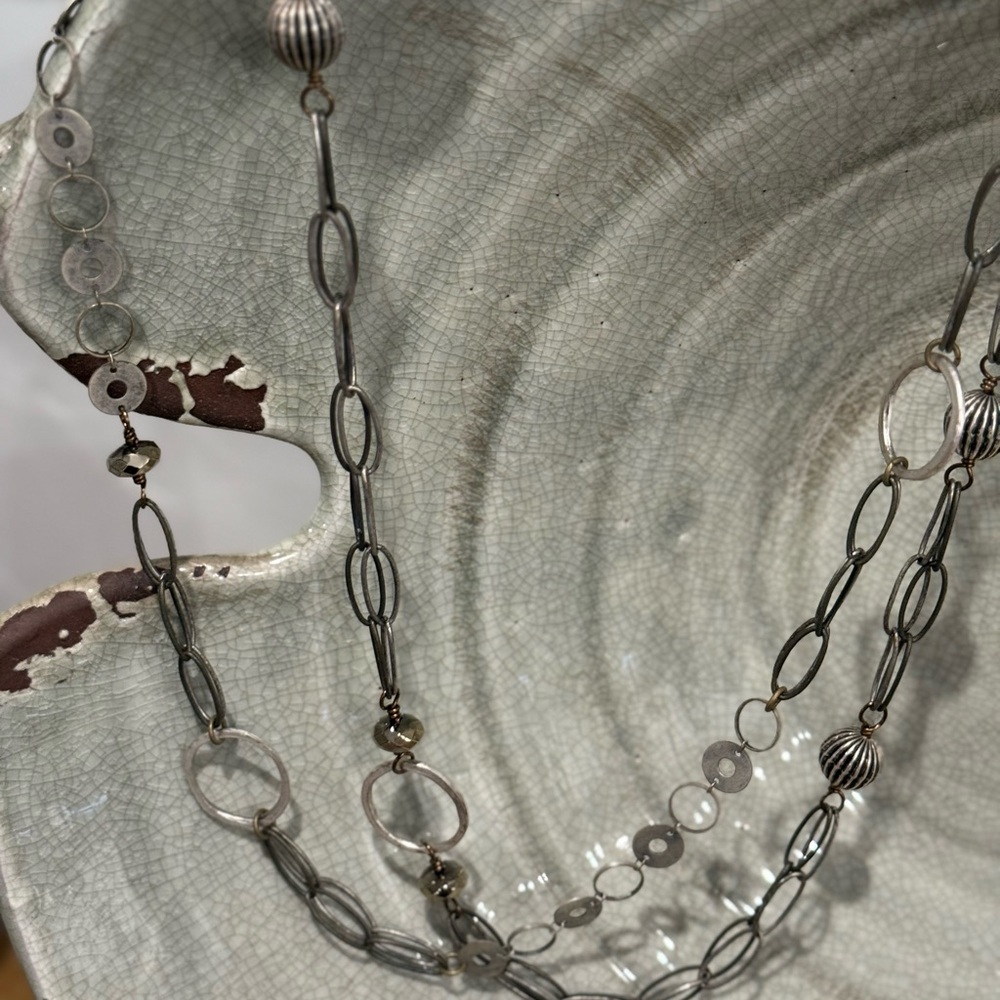 Oxidized Silver Chain Necklace